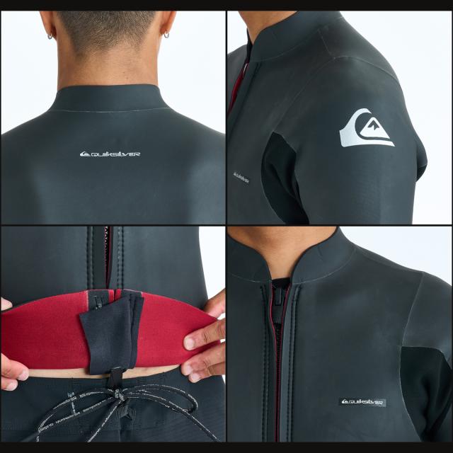 26 QUIKSILVER クイックシルバー 長袖タッパー ウエットスーツ EVERYDAY SESSIONS 2.0 FZ LS JKT ウェットスーツ フロントジップ ２×２ミリ バリュー サーフィン メンズ 2026年 春夏用 品番 QWT261706 日本正規品