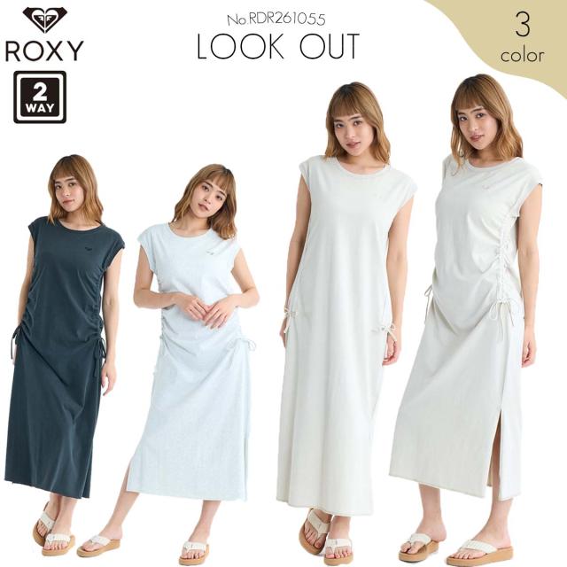 26 SS ROXY ロキシー ワンピース ルック アウト ロング丈 ノースリーブ 袖なし スリット 大人用 アウトドア マリンスポーツ サーフィン 2026年春夏 レディース LOOK OUT 品番 RDR261055 日本正規品