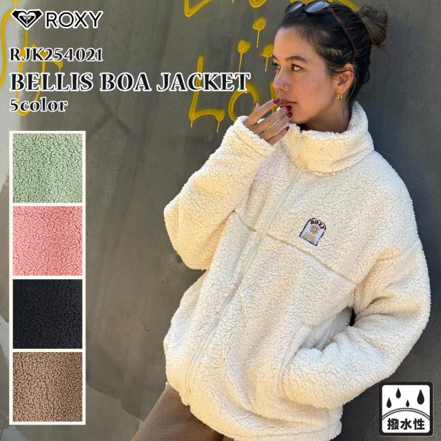 25 FW ROXY ロキシー ボアジャケット BELLIS BOA JACKET ボア 撥水加工 フラワーワッペン サーフィン レディース 2025年秋冬 品番 RJK254021 日本正規品