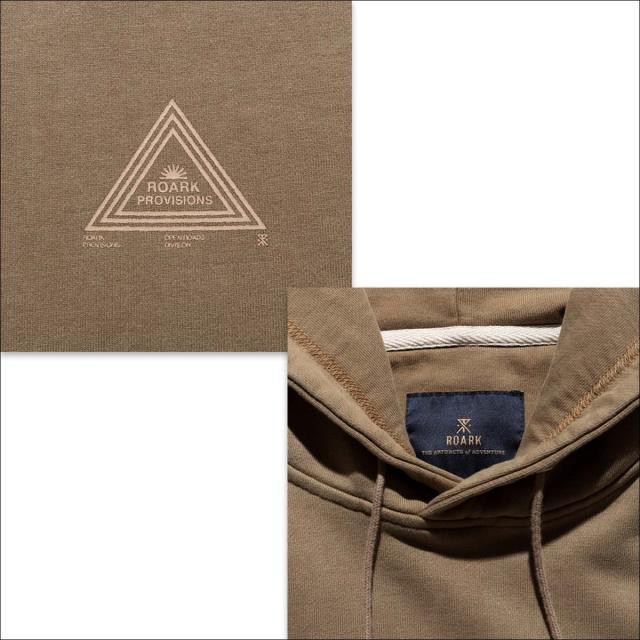 25 ROARK ロアーク パーカー "DIVISION" P/O HOOD SWEAT フーディー プルオーバー トップス 茶色 ヴィンテージ風 ウォッシュ加工 メンズ 2025年秋冬 品番 RSWJ1170 日本正規品