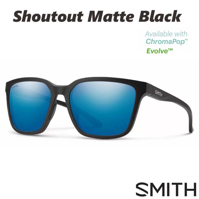 23 SMITH スミス サングラス Shoutout マット フレーム 釣り 海 自転車 サイクリング アウトドア 遮光 偏光 クロマポップ レンズ 軽量 メンズ レディース ユニセックス 日本正規品