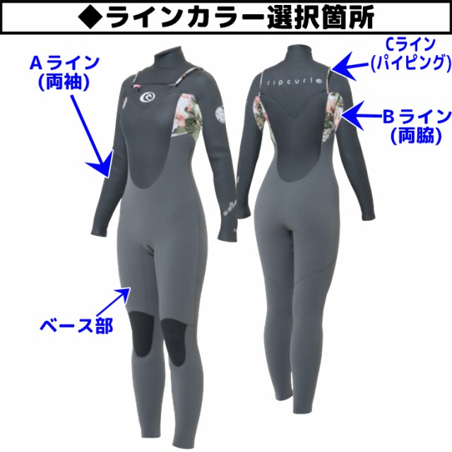19-20 RIPCURL リップカール セミドライ ウェットスーツ チェストジップ フルオープンジップ ウエットスーツ カスタム オーダー 冬用 レディースモデル 2019年/2020年 品番 T33-740 日本正規品の通販は
