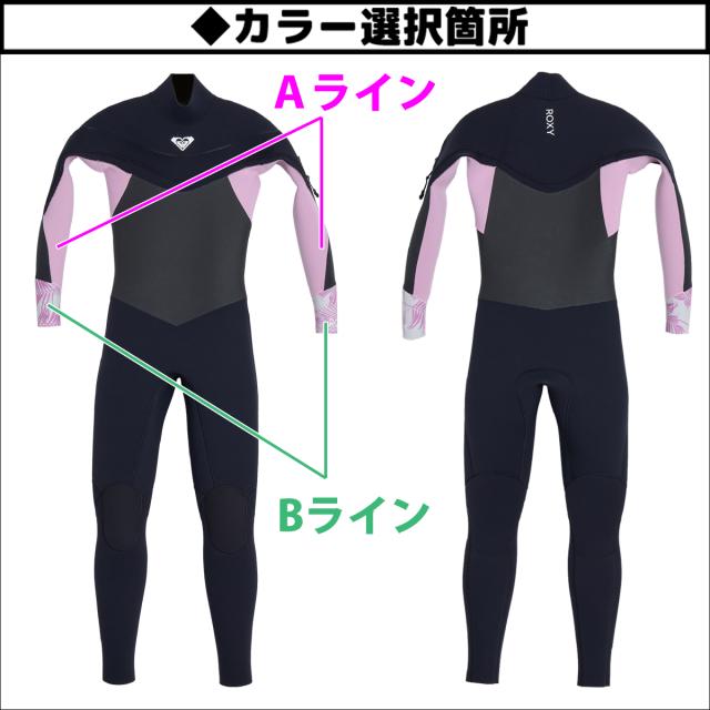 25-26 ROXY ロキシー セミドライ ガール ウエットスーツ ロングチェストジップ カスタム 秋冬 ガールズモデル 子供 女の子 2025年 2026年 TWT254724 TWT254723 日本正規品_6