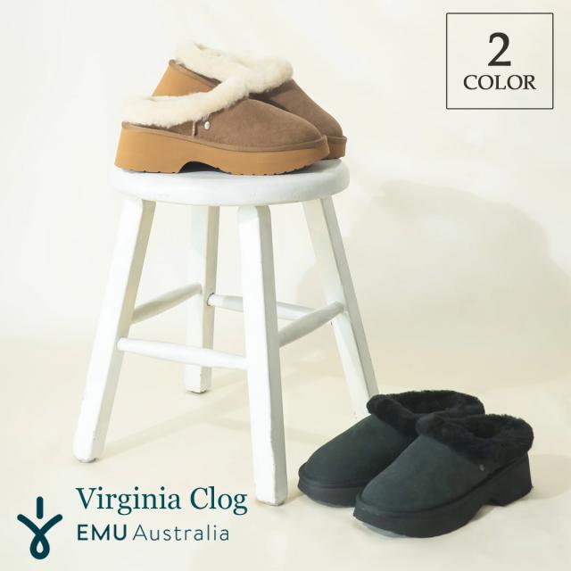 EMU Australia エミュー スリッポン 厚底 ファー ムートン ブーツ シープスキン シューズ 靴 ボア 保温 Virginia Clog 品番 W13291 日本正規品