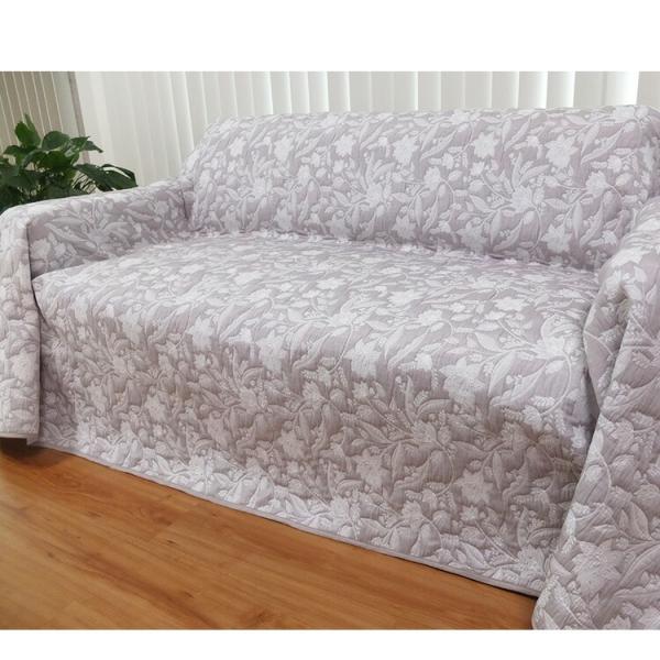 マルチカバー 200×200cm 正方形 ソファーカバー ロシェ かけるだけ ソファカバー 花柄 洗える 洗濯可 リバーシブル 上品 可愛い かわいい イエロー グレー