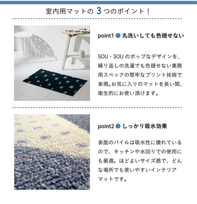玄関マット 室内 屋内 SOU・SOU 60×110cm 大きい 大きめ おしゃれ 北欧 Kleen-Tex(クリーンテックス) かわいい 日本製 国産 洗える 滑り止め 京都 ドアマット マット【メーカー直送】_3