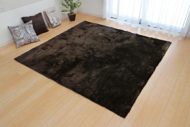 送料無料 ラグ ラグマット カーペット ラルジュ 185×185cm 2畳 正方形 シャギー 洗える 洗濯 ホットカーペット 床暖房対応 おしゃれ 滑り止め 滑りにくい シンプル 一人暮らし 無地 リビングラグ アイボリー くすみカラー ikh【メーカー直送】
