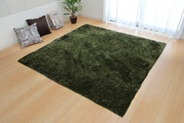 送料無料 ラグ ラグマット カーペット ラルジュ 185×185cm 2畳 正方形 シャギー 洗える 洗濯 ホットカーペット 床暖房対応 おしゃれ 滑り止め 滑りにくい シンプル 一人暮らし 無地 リビングラグ アイボリー くすみカラー ikh【メーカー直送】