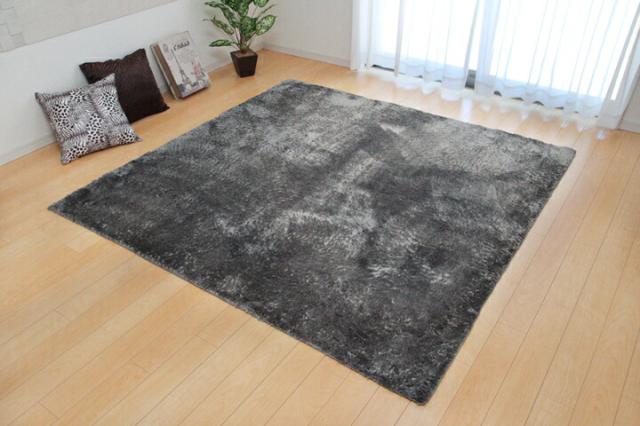 送料無料 ラグ ラグマット カーペット ラルジュ 185×185cm 2畳 正方形 シャギー 洗える 洗濯 ホットカーペット 床暖房対応 おしゃれ 滑り止め 滑りにくい シンプル 一人暮らし 無地 リビングラグ アイボリー くすみカラー ikh【メーカー直送】