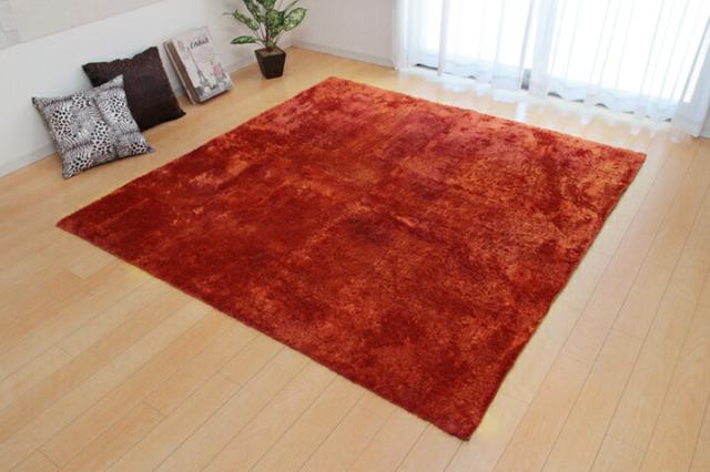 送料無料 ラグ ラグマット カーペット ラルジュ 185×185cm 2畳 正方形 シャギー 洗える 洗濯 ホットカーペット 床暖房対応 おしゃれ 滑り止め 滑りにくい シンプル 一人暮らし 無地 リビングラグ アイボリー くすみカラー ikh【メーカー直送】