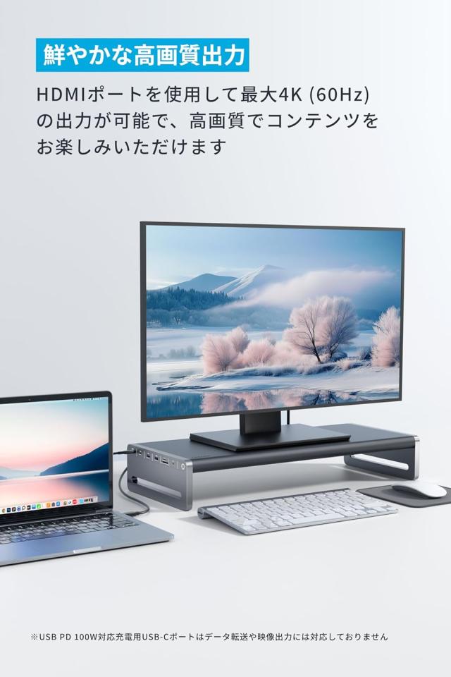 Anker USB-C ハブ (10-in-1, Monitor Stand) モニタースタンドUSB 