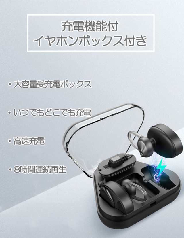 ワイヤレスイヤホン Bluetooth4 2 充電ケース付 ワイヤレス ハンドフリー マイク付 片耳 両耳 ノイズキャンセル ハンズフリー通話 Iphoneの通販はau Pay マーケット World Treasure