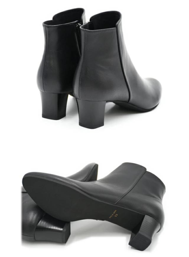 日本製 ショートブーツ R-5893 浅草製 本革 レディース 靴 サイド