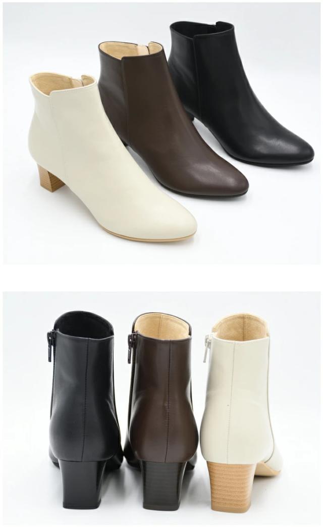 日本製 ショートブーツ R-5893 浅草製 本革 レディース 靴 サイド