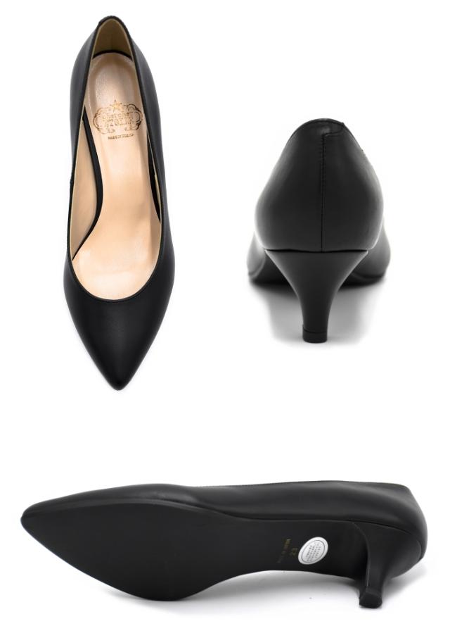 ポインテッドトゥパンプス 4.5cm ヒール R-3261 日本製 パンプス ブラック 黒 フォーマル 入学式 卒業式 痛くない 本革 浅草製 レディース 靴 美脚 通勤