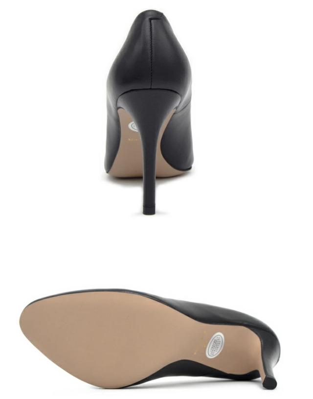 シェルシェエトワール ラウンドトゥパンプス 9.5cm ハイヒール R-9757 ブラック リザード 型押し 結婚式 二次会 パーティ 入学式 卒業式