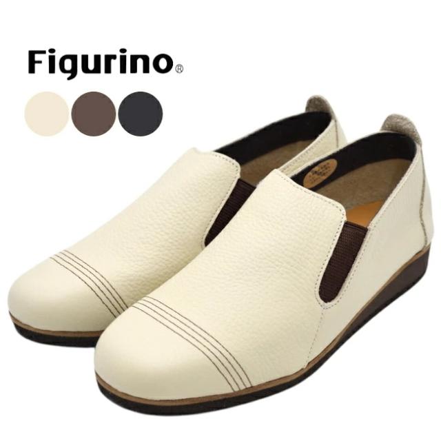 Figurino フィグリーノ スリッポンシューズ FT1010 日本製 本革 軽量 レザー 牛革 レディース 靴 ブラック 黒 婦人靴