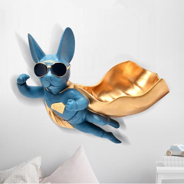 柔らかい スーパーマン犬壁掛けキャンディーボックス壁の装飾ラッキー犬クリエイティブキー動物収納ボックスホームデコレーションr0 Multi 即日出荷 Arnabmobility Com