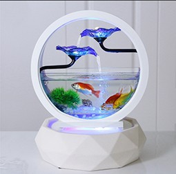 デスクトップ水噴水小魚水槽創造テーブルトップラウンドホワイトガラス水族館オフ Water Lily 35 X 35 X 45 Cmの通販はau Pay マーケット ダンデライオンマーケット Au Pay マーケット店