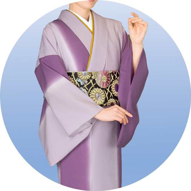 国内正規【こなつ様専用】紫の縦ぼかし　小紋 着物・浴衣