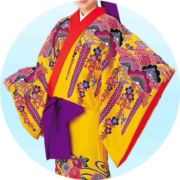 沖縄民謡衣裳 びんがた衣裳 単衣仕立て上がり 絵羽 紅型 踊り 着物の