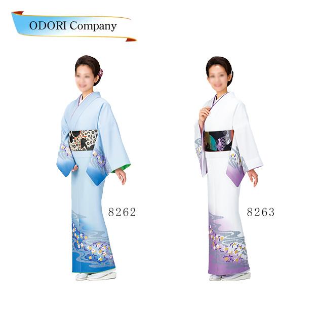 踊り 着物 きもの 女物 胴抜き 仕立上がり 附下訪問着 洗える着物 踊り衣装 絵羽 水色 白の通販は