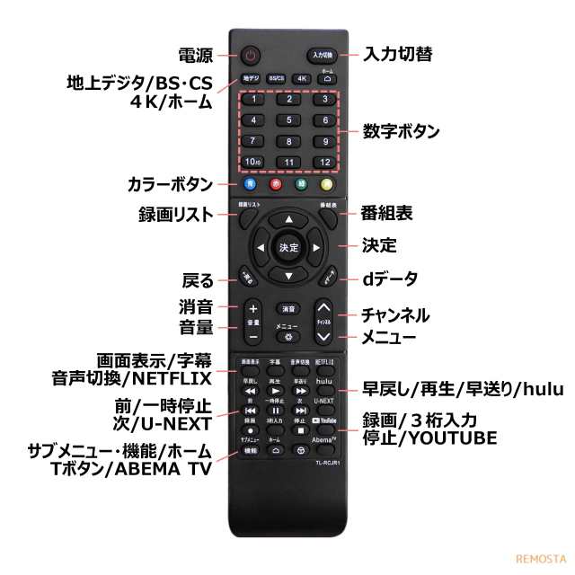 TCL テレビ リモコン RC610JJR1 RC610JJR2 S515 S516E S518K P715 C815