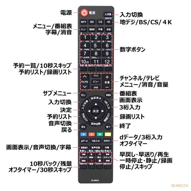 アイリスオーヤマ テレビ リモコン LT-ARC5 LT-ARC2 LT-ARC3 LT-ARC7 LT-ARC9 32WB10P 40FB10P  43UB10P 50UB10P 55UB10P 65UB10P LT-24B3の通販はau PAY マーケット - モックストア | au PAY  マーケット－通販サイト