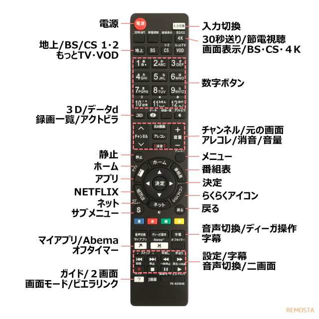 Panasonic テレビ用リモコン N2QAYB001151 - リモコン