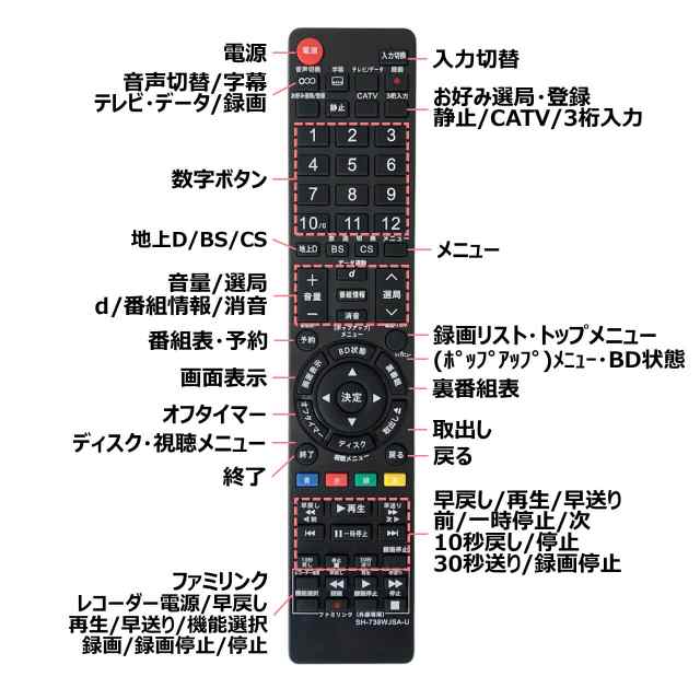 シャープ テレビ リモコン GA738WJSA LC-20DX1 LC-26DX1 LC-32DX1 LC