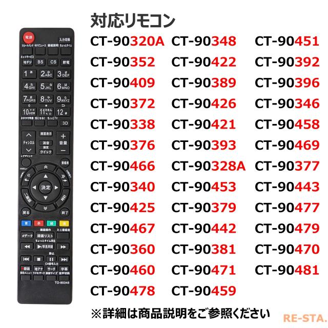 東芝 レグザ テレビ リモコン Ct 90320a Ct 90348 Ct 90352 Ct 90372 Ct 90422 Ct 90389 などに対応 Toshiba Regza 代用リモコンの通販はau Pay マーケット モックストア
