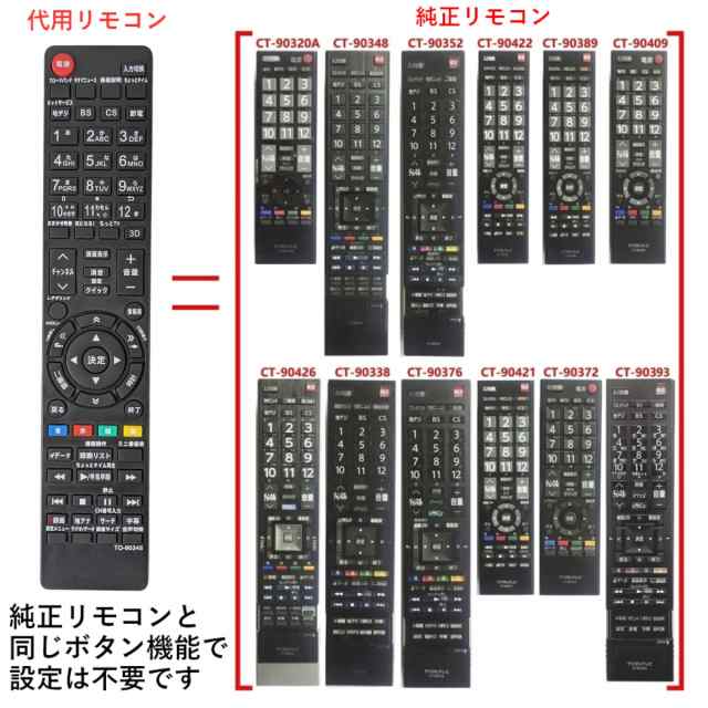 東芝 レグザ テレビ リモコン Ct 903a Ct Ct Ct Ct Ct 903 などに対応 Toshiba Regza 代用リモコンの通販はau Pay マーケット モックストア