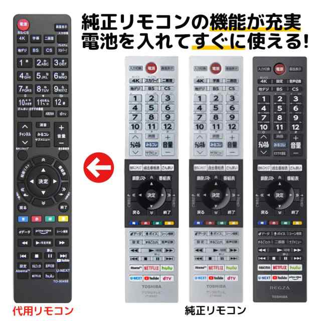 東芝 レグザ テレビ リモコン CT-90488 CT-90487 CT-90496 43RZ630X