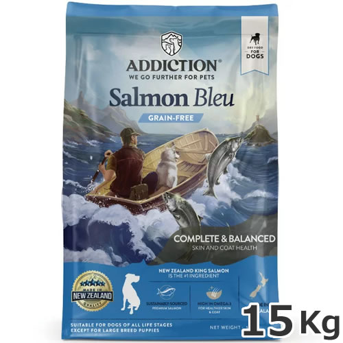 ●Y.K.エンタープライズ アディクション ADDICTION サーモンブルー グレインフリー ドッグフード 15kg