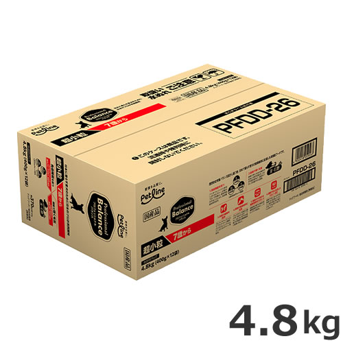 ●ペットライン プロフェッショナルバランス 犬用 超小粒 7歳から 4.8kg（400g×12袋） 国産 総合栄養食ドッグフード・おやつ・ドリンク・サプリメント