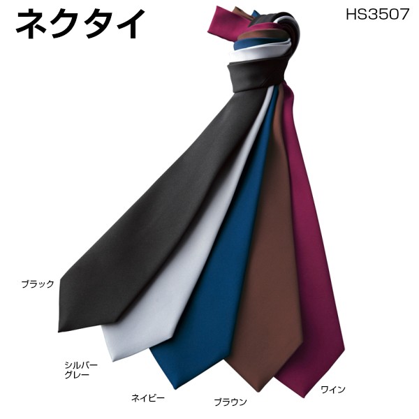 カラーネクタイ Hs3507 フリー サテン ホテル ダイニング 結婚式 黒 フォーマル レストラン 制服 飲食店 ホール アイトスの通販はau Wowma プロユニ Au Wowma 店