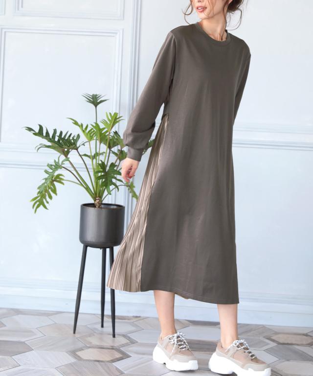 ワンピース バックプリーツワンピース レディース ロングワンピース ロング丈 チュニック 長袖 Donobanselect カットソー Aライン フレの通販はau Pay マーケット Donoban