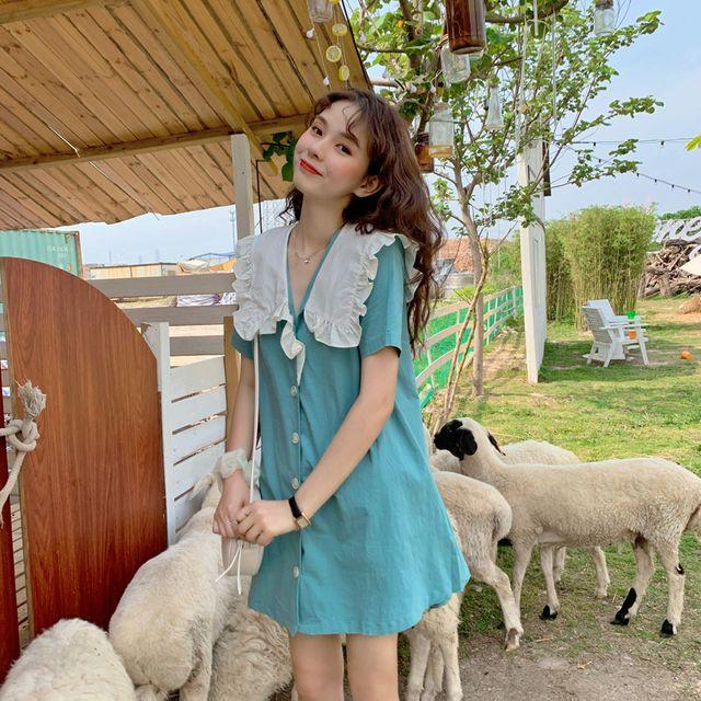 レディース ワンピース 夏 半袖 レース フロントボタンワンピース 襟付き フロントボタン フェミニン ガーリー 大人ガーリー 大人カジュの通販はau Pay マーケット Happy Orurea ハッピーオルレア