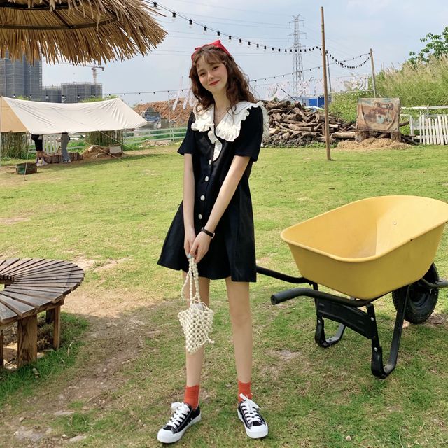 レディース ワンピース 夏 半袖 レース フロントボタンワンピース 襟付き フロントボタン フェミニン ガーリー 大人ガーリー 大人カジュの通販はau Pay マーケット Happy Orurea ハッピーオルレア