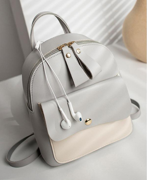 リュックサック ミニリュック ショルダーバッグ レディース バッグ レザー リュック かばん 鞄 グレー 白の通販はau Pay マーケット Skkストア