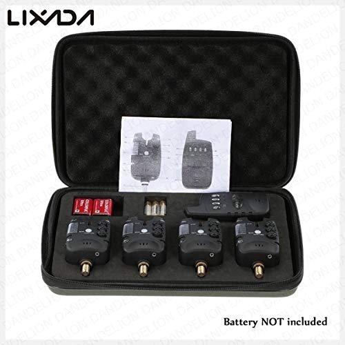 【送料無料】LIXADA 新しいデジタル バイトアラーム セット ワイヤレス 釣り バイトアラーム +1 レシーバーケース LED 鯉釣り