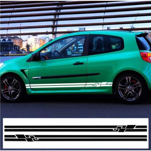 ルノー クリオ ステッカーサイドストライプ グラフィック デカール スポーツ Clio R.S. キャンパスメガネ h0018の通販は