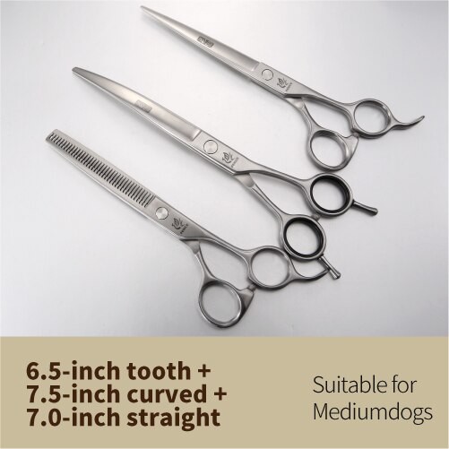 トリミング ハサミ 犬 猫 ペット Fenice Japan 440C ステンレス鋼 はさみセット 6.5Thinning 7.5curved 7.0cutの通販は