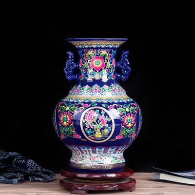 花瓶 壺 レトロ アンティーク 景徳鎮 古代エナメル 中国 セラミック