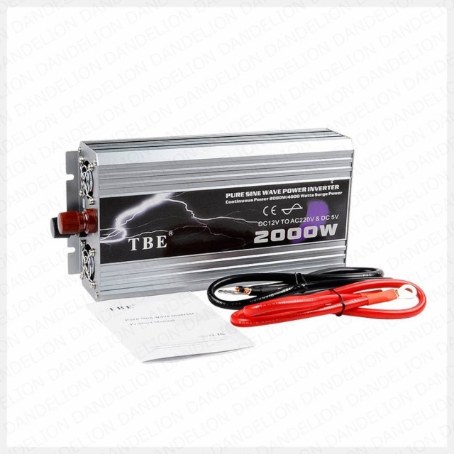 自動車 インバーター 2000ワット USB 12V DC220V ソーラーパワー ピーク電力4000ワット