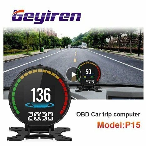 デジタルカースピードメーター ハッドディスプレイ OBD2 ターボ 加速度 圧力計 オイル 警報 オイル水温センサー コードリーダー 5,914円