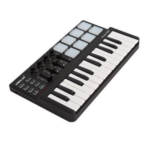 パンダミニ25キーUSB WorldeキーボードとドラムパッドポータブルMIDIコントローラの通販は