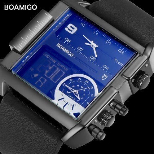 腕時計 メンズ トップブランド 高級  デジタル 多機能 レザーベルトの通販は 8,240円