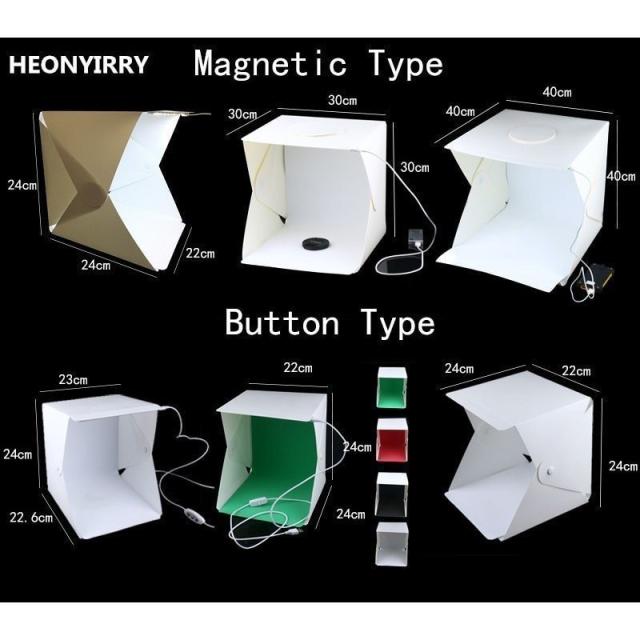 撮影ボックス ポータブル Folding Studio Diffuse Soft Box LED Light 黒 白 Pography Background