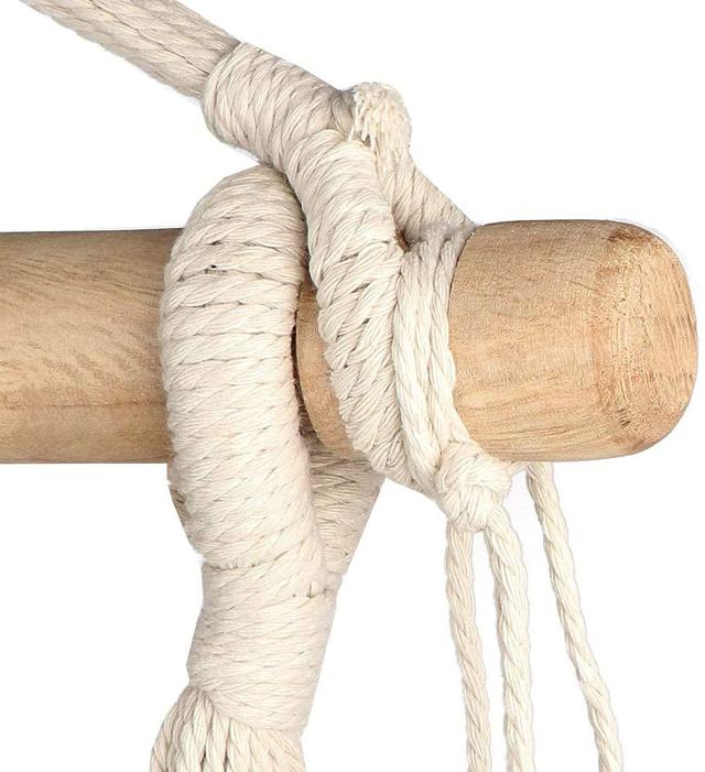 ハンモックチェア 綿ロープ ハンギング グリッド 白 タッセル